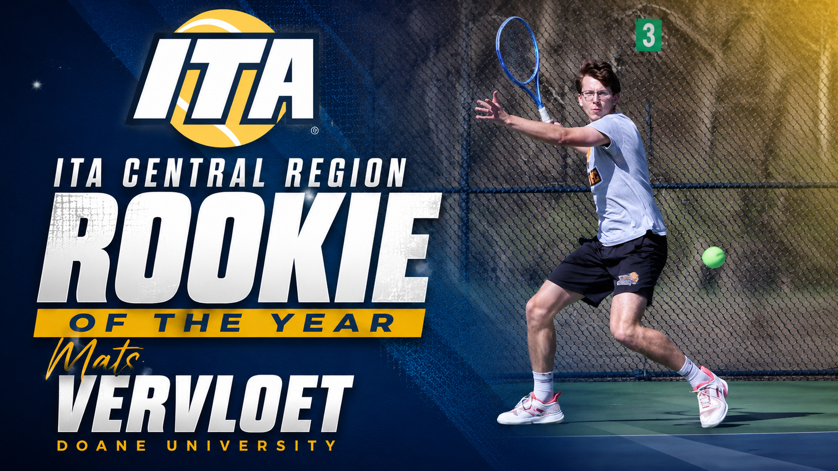Vervloet Named ITA Central Region Rookie of the Year