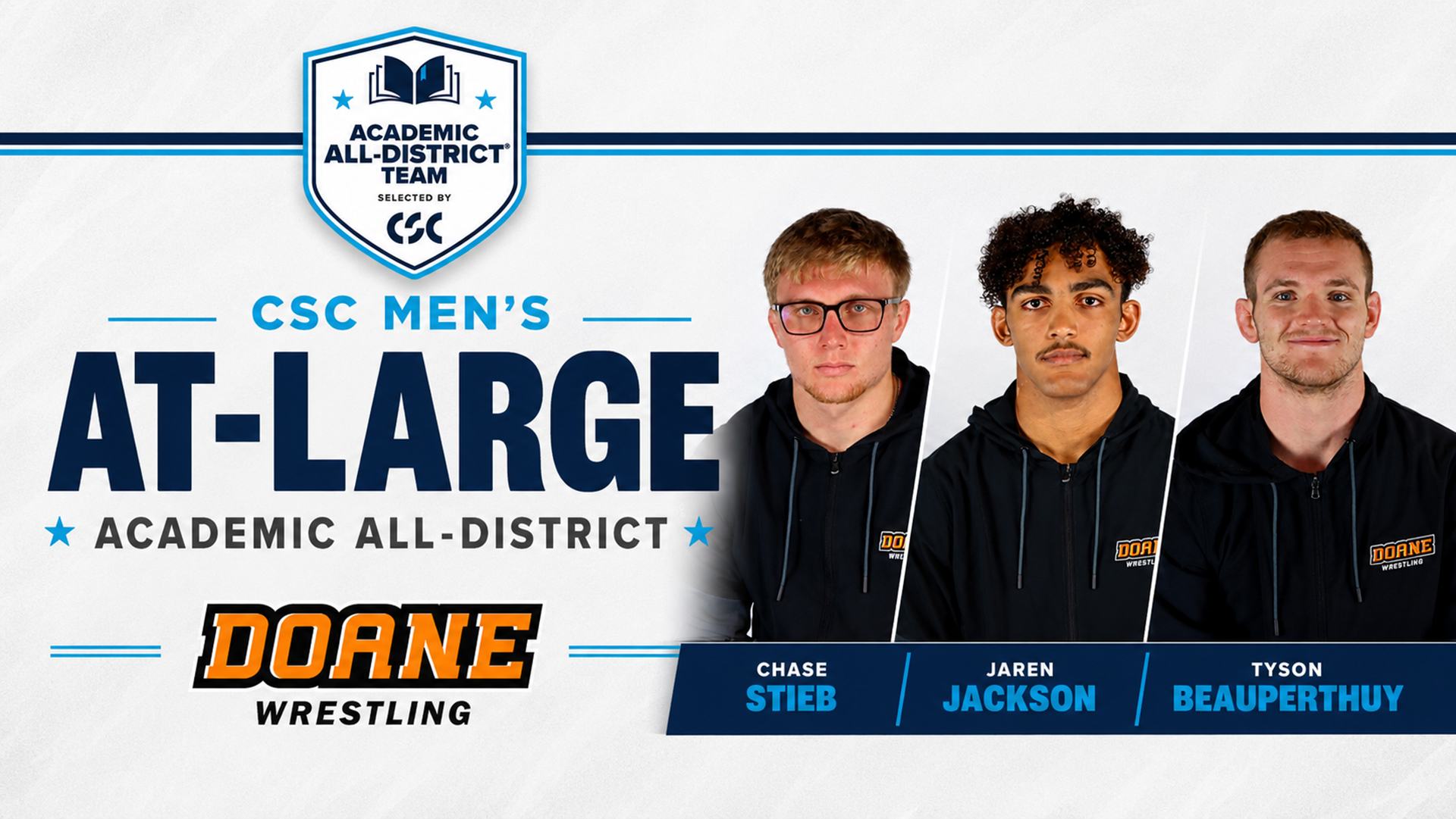 Three Wrestlers Named to CSC Academic All-District Team