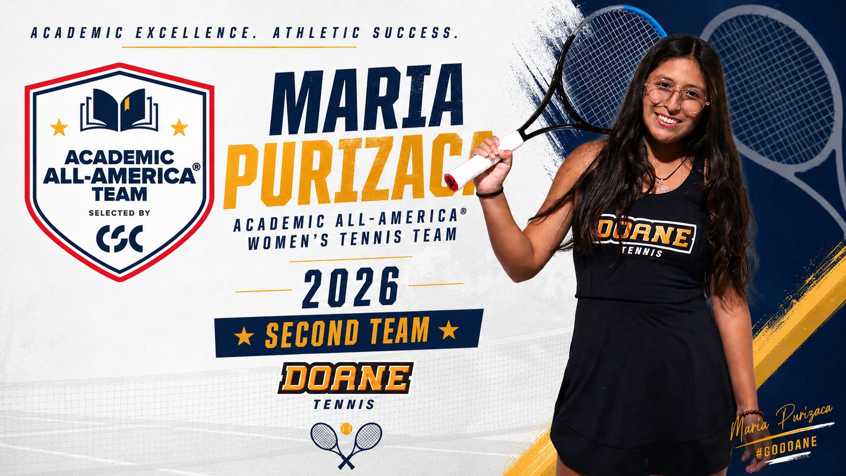 Purizaca First to Earn Academic All-America in Women's Tennis