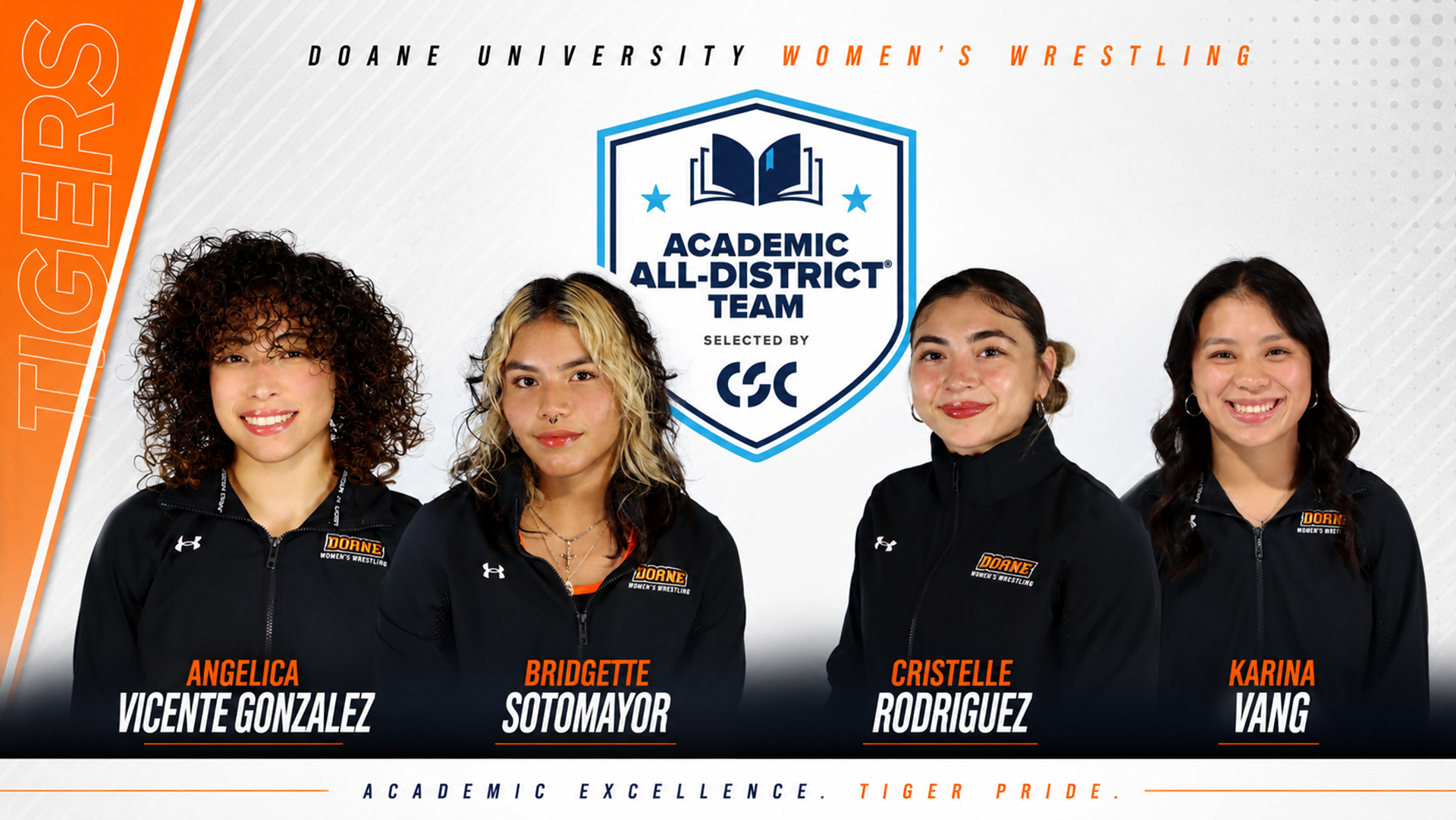 Women's Wrestling Places Four on CSC Academic All-District List